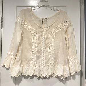 CREAM LACE FREE PEOPLE BLOUSE IN GREAT CONDITION!